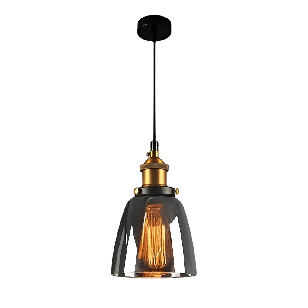 Retro Creative Glass Electroplated Smoke Gray Industrial Pendant Lamp