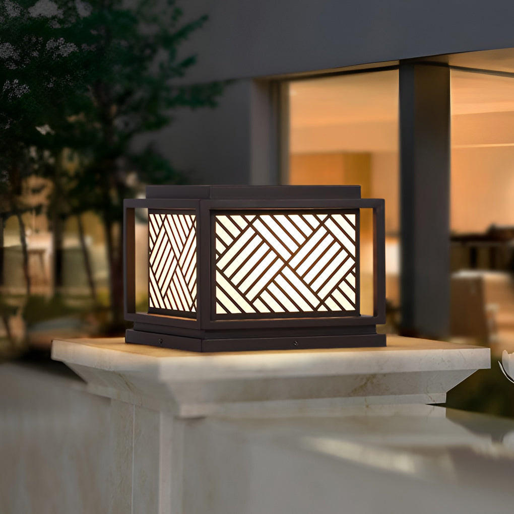 Square Waterproof LED Modern Outdoor Solar Post Caps Lights Pillar Light