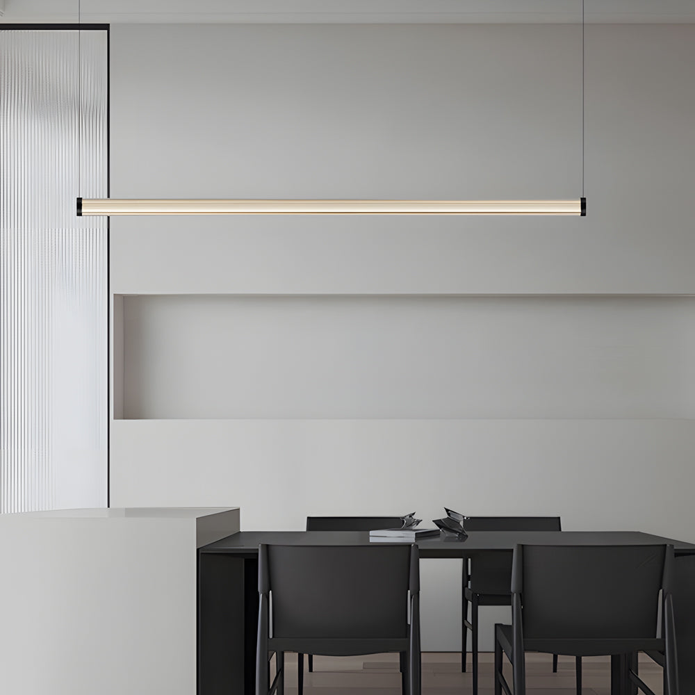 1-Light Glass Linear LED Island Pendant Light