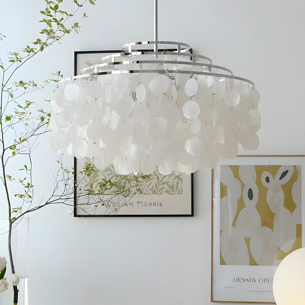 Seashell Discs Chandelier - 39.4'' Chain Length Pendant Lights