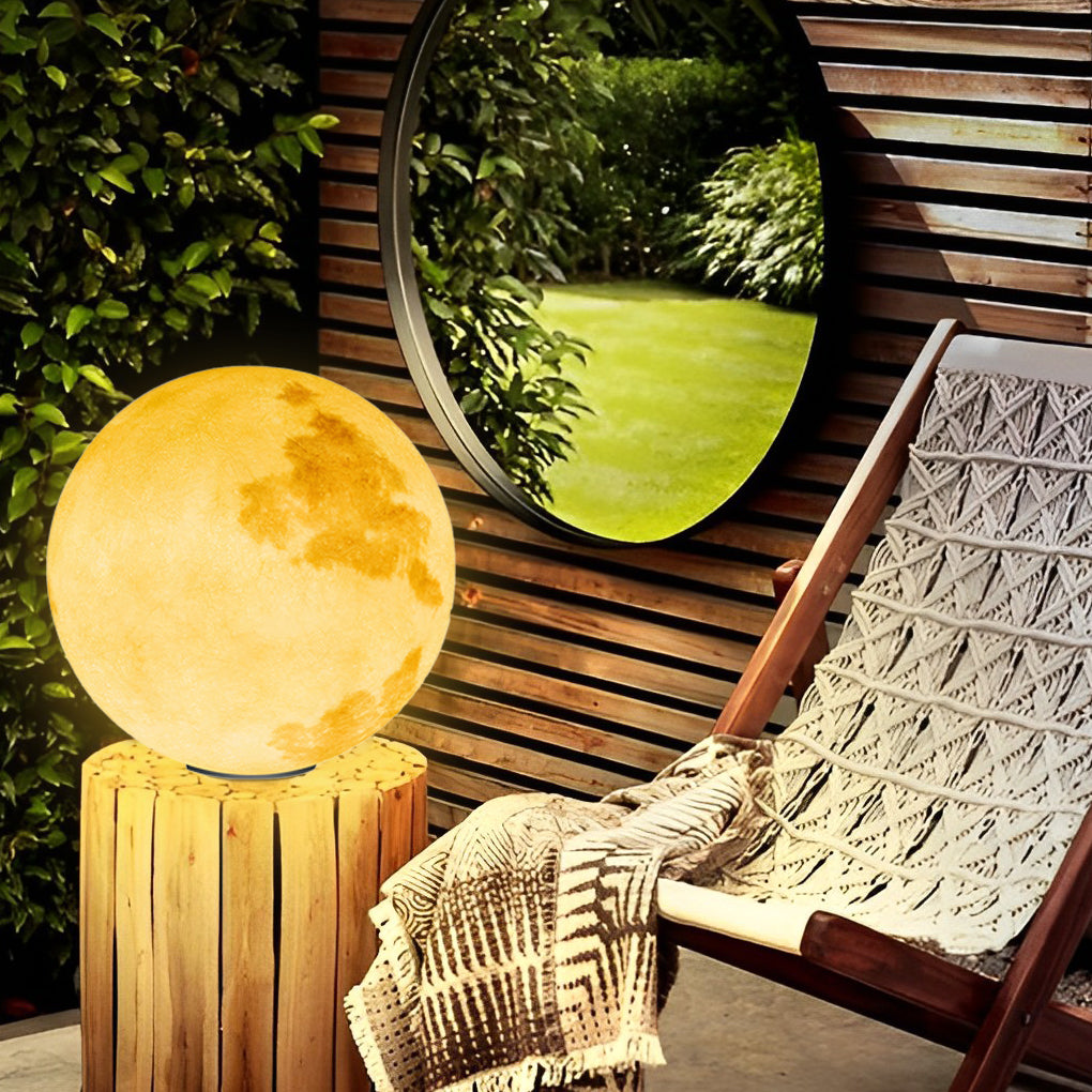 Moon-Shaped Outdoor Pier-Mount Pillar Accent Post Light