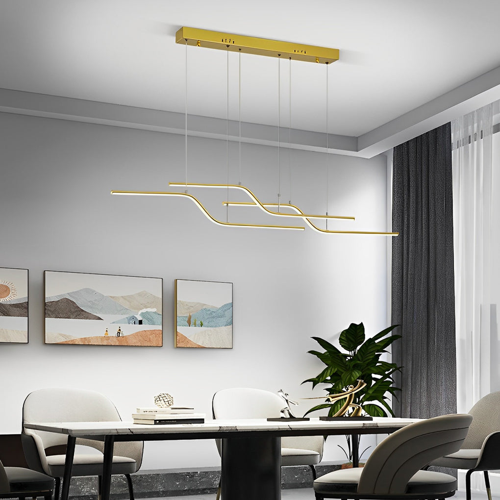 Z Shape Lines Smart Stepless Dimming with Remote Nordic Chandelier