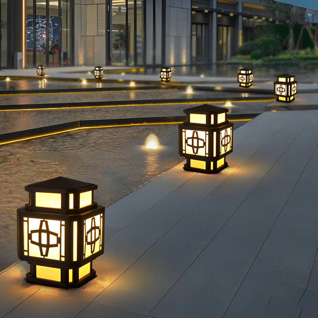 Creative LED Waterproof Black Retro Outdoor Deck Post Lights Pillar Light