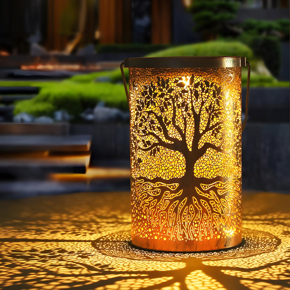 Portable Waterproof Retro Projection Tree Hanging Solar Lanterns