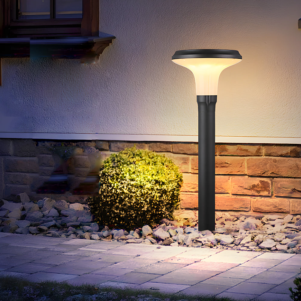 Black Solar Lawn Bollard Light