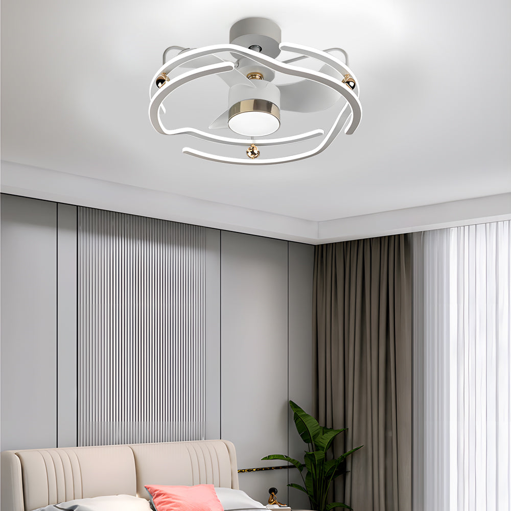 23.6’’ Low Profile Ceiling Fan with Dimmable Light and Remote