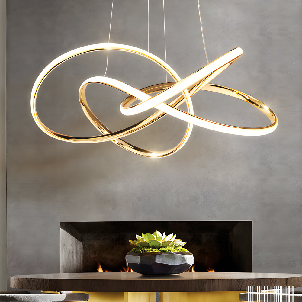 Creative Circular Curved Lines LED 3 Step Dimming Modern Chandelier