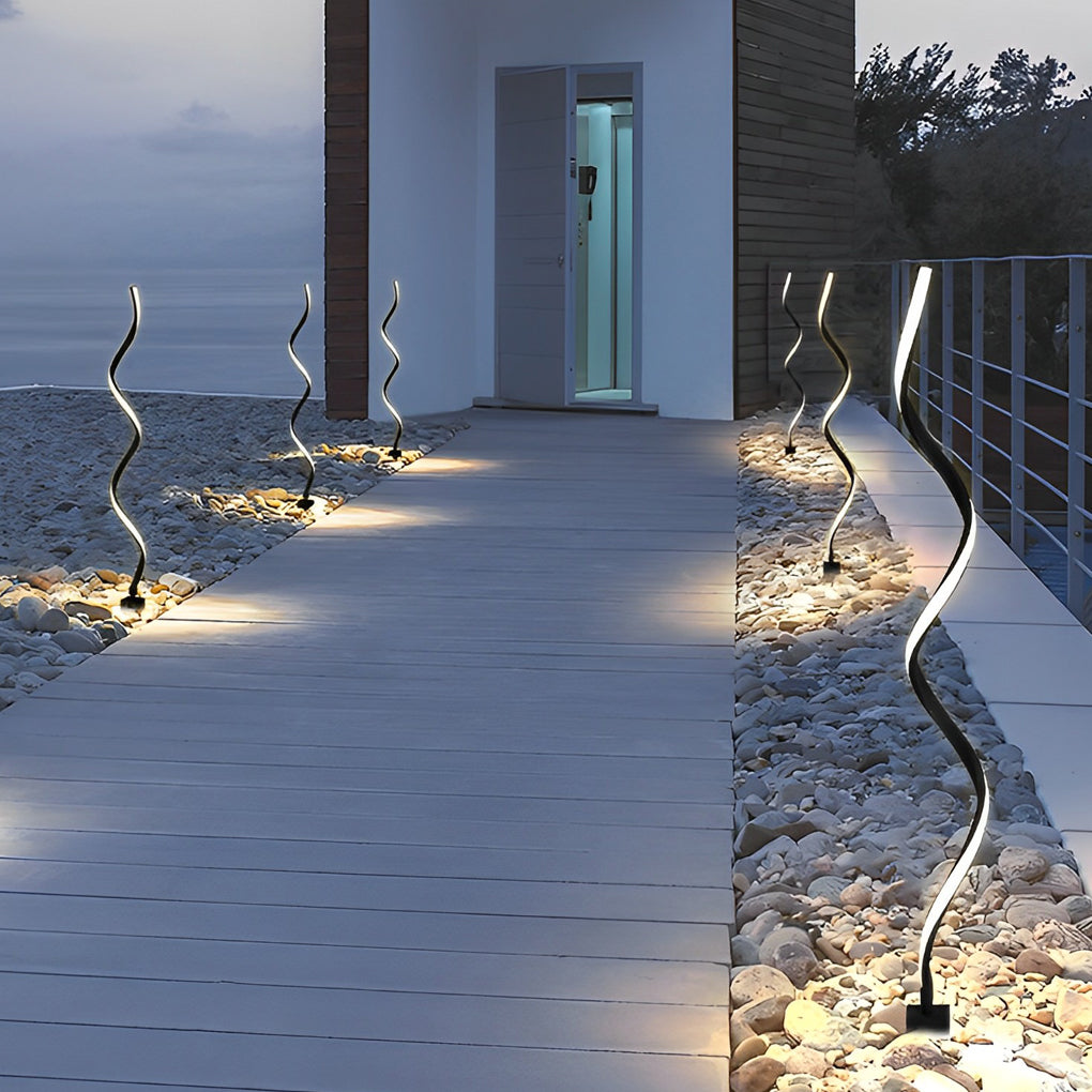 [Clearance Sale] Creative Twisted Seaweed Shaped Waterproof LED Modern Solar Lawn Lights