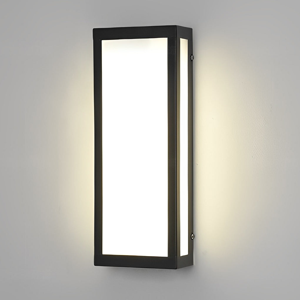 Rectangular LED Waterproof Black Modern Outdoor Exterior Light Wall Lamp