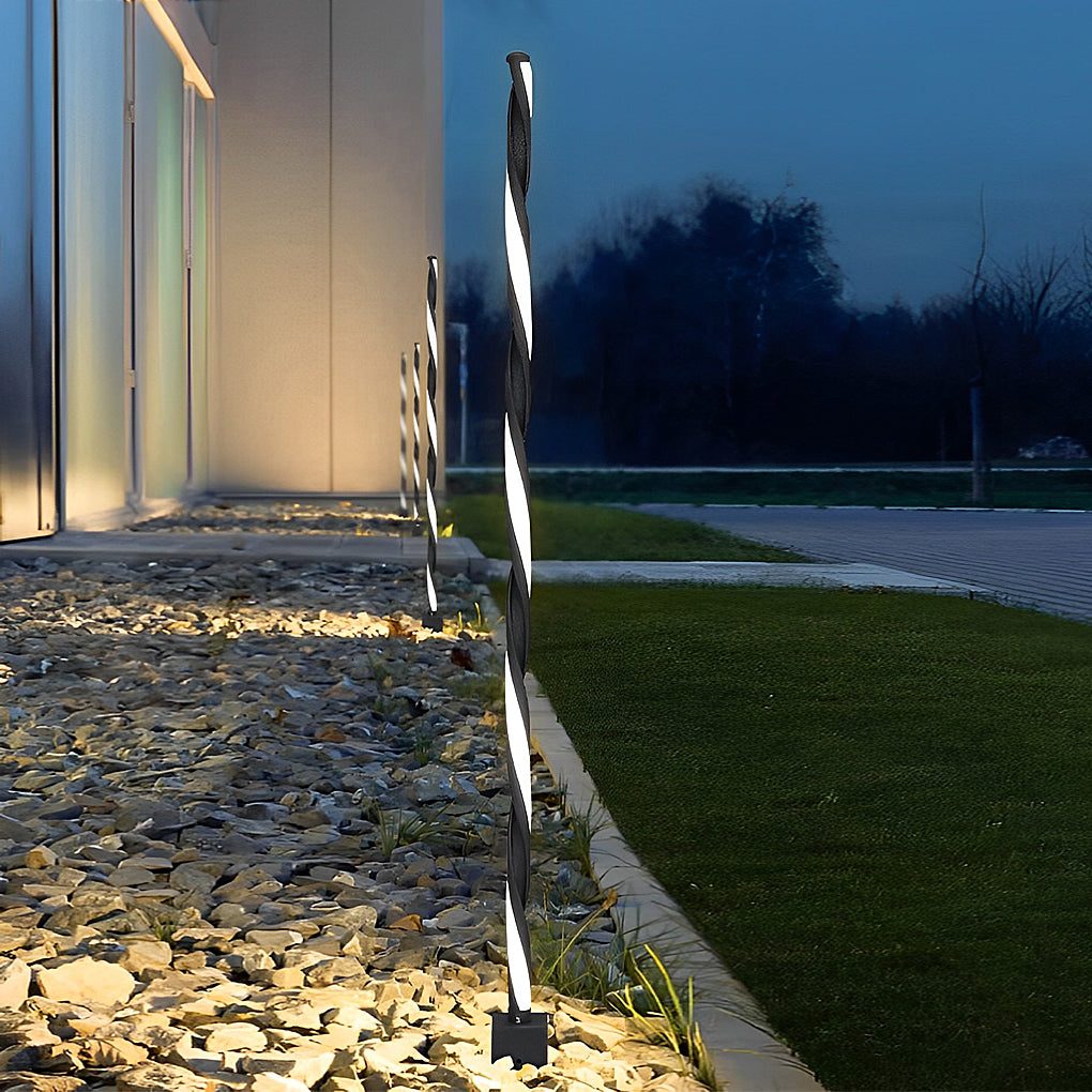 Unique Minimalist LED Waterproof Black Solar Powered Lawn Lights Path Lamp