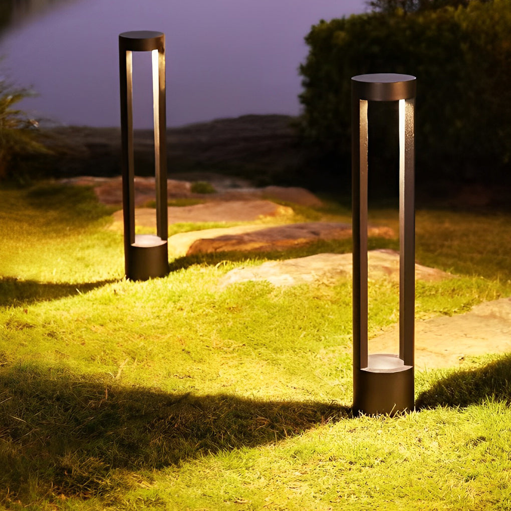 Round Waterproof IP65 LED Aluminum Black Modern Outdoor Pathway Lights