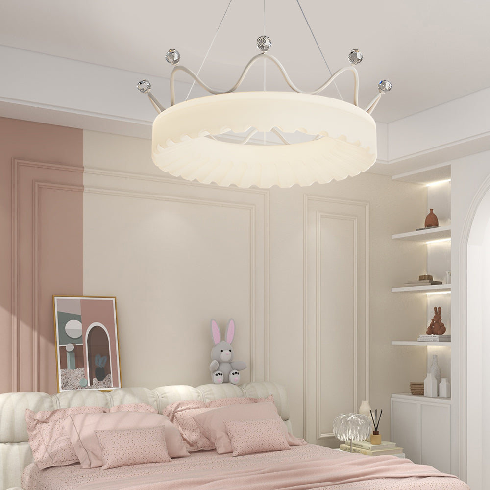 Romantic Crowns Luxury Three Step Dimming Modern Hanging Ceiling Lights