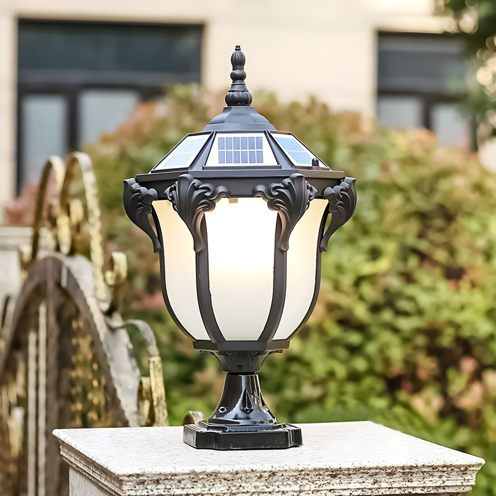 14.6-/17.7-inch H Black/Bronze Solar LED Outdoor Pier-Mount Post Light