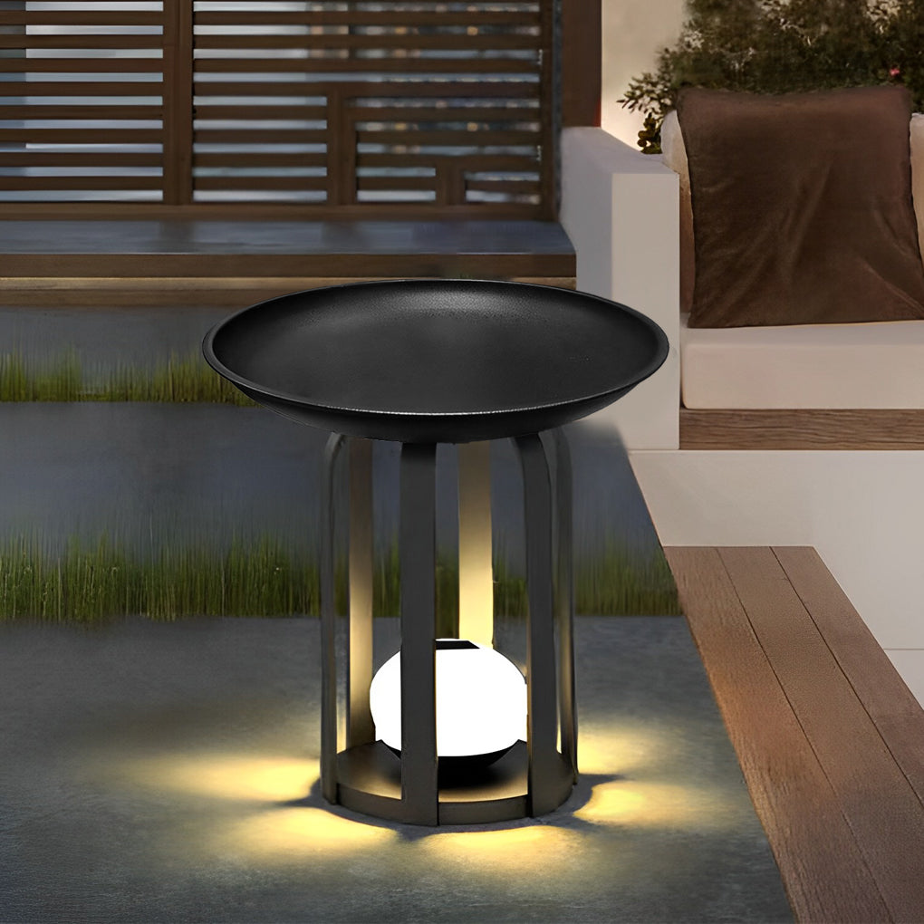 Set of Waterproof Outdoor Table and Solar Floor Lamp