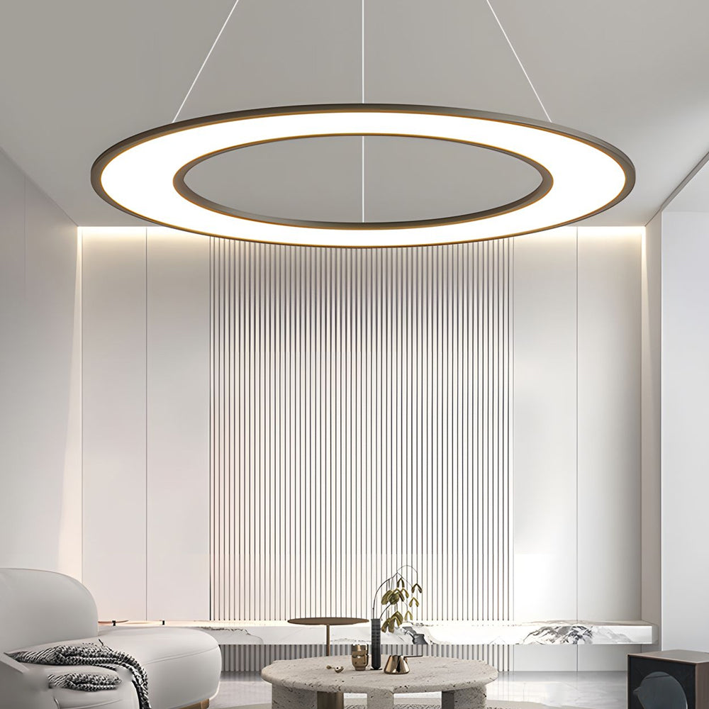 Planet Rings LED Pendant Light in Black/White