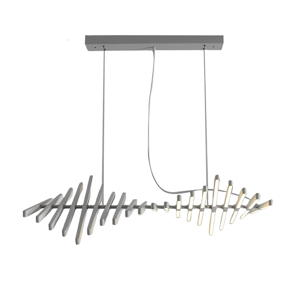 Waves Fishbone Strip Stepless Dimming LED Nordic Chandelier Pendant Light