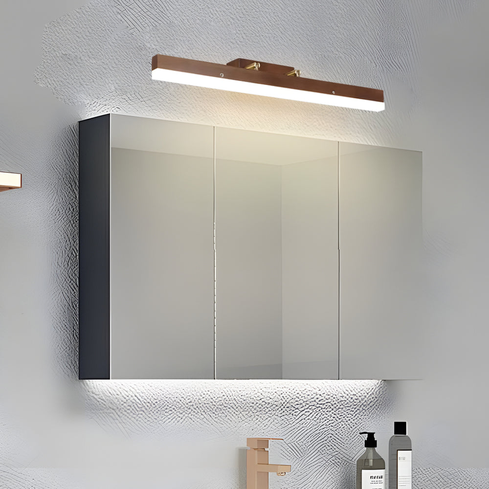 31'' Walnut LED Vanity Light with Warm White Glow Modern Bathroom Lighting