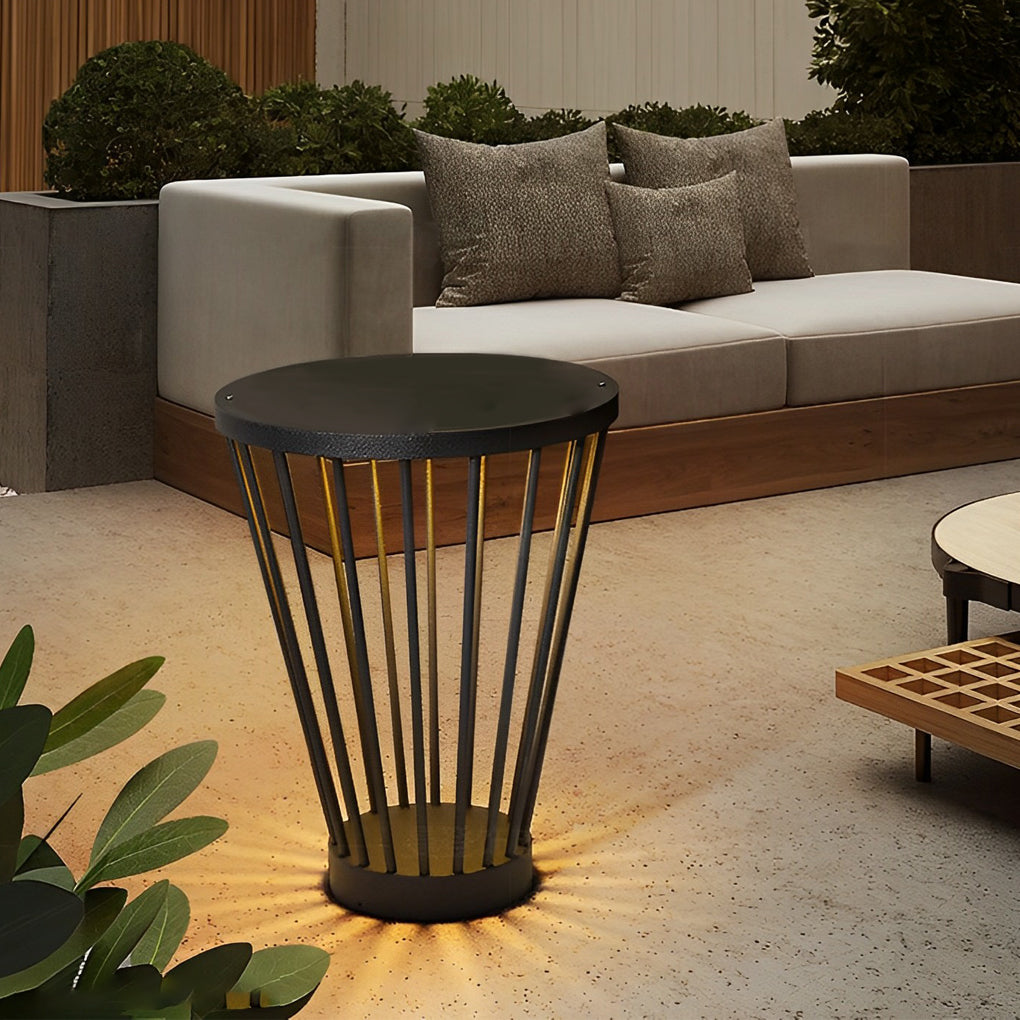 Modern Integrated Outdoor LED Floor Lamp with Tabletop