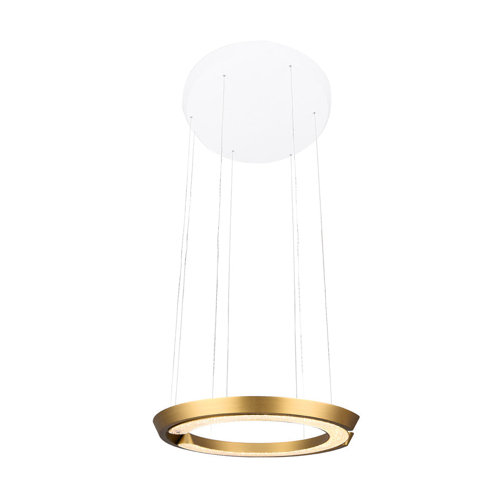 Modern LED Ring-Shaped Pendant Light with Acrylic Shades for Living Room