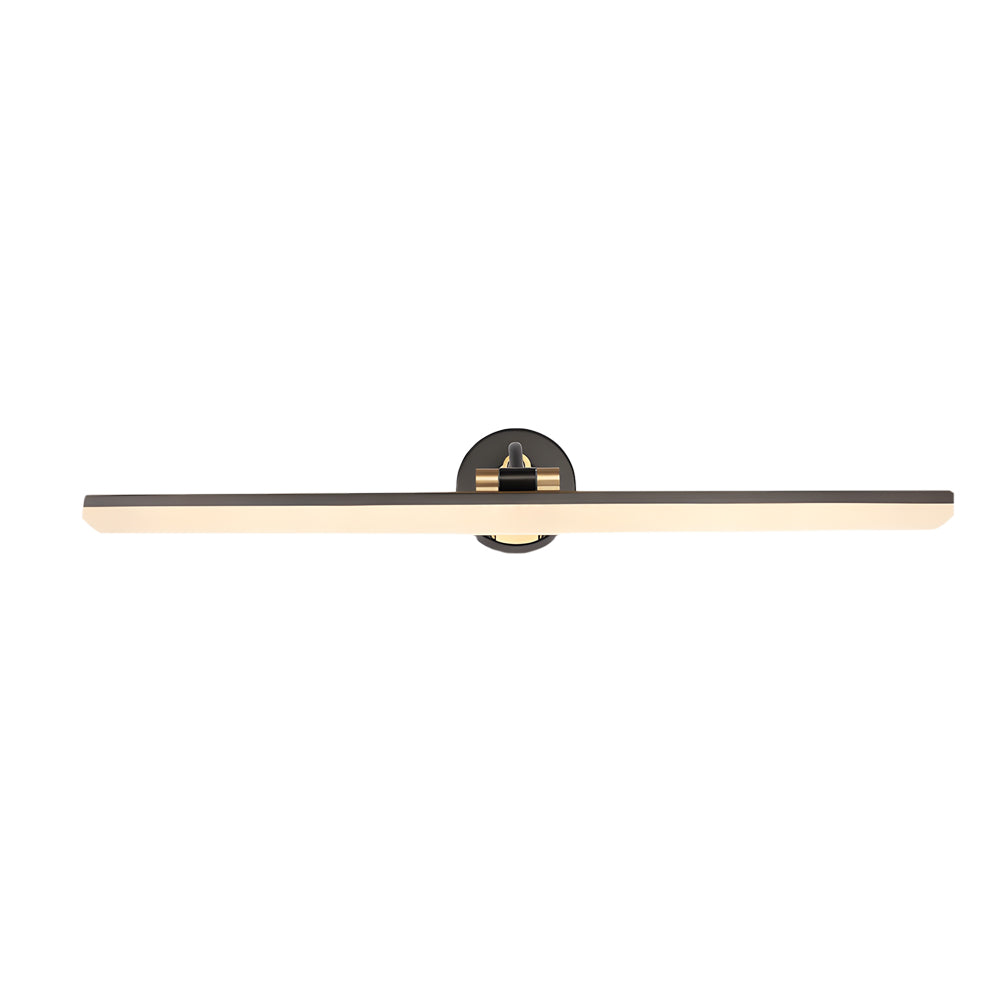 Adjustable LED Bathroom Vanity Mirror Light with Rotatable Flat Bar in Gold/Black Finish