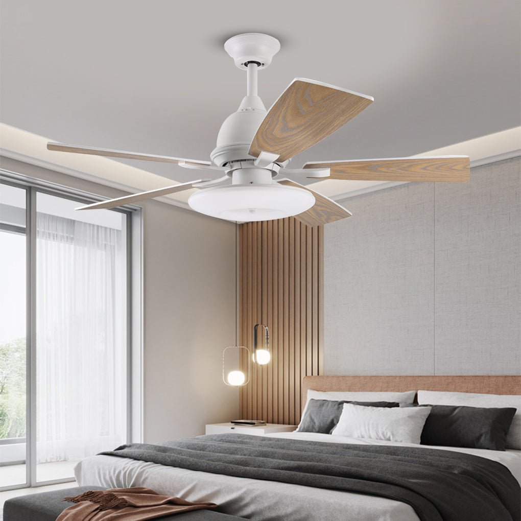 52 Inch Creative Nordic Retro Ceiling Fan Lamp with Light Source Remote Control