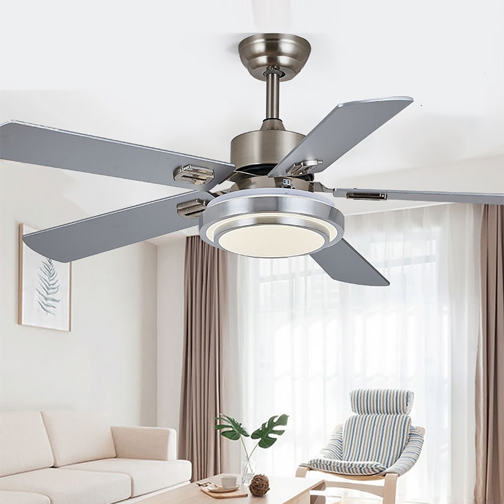 52 Inch Nordic Remote Control Frequency Conversion Timing Mute Ceiling Fan Light