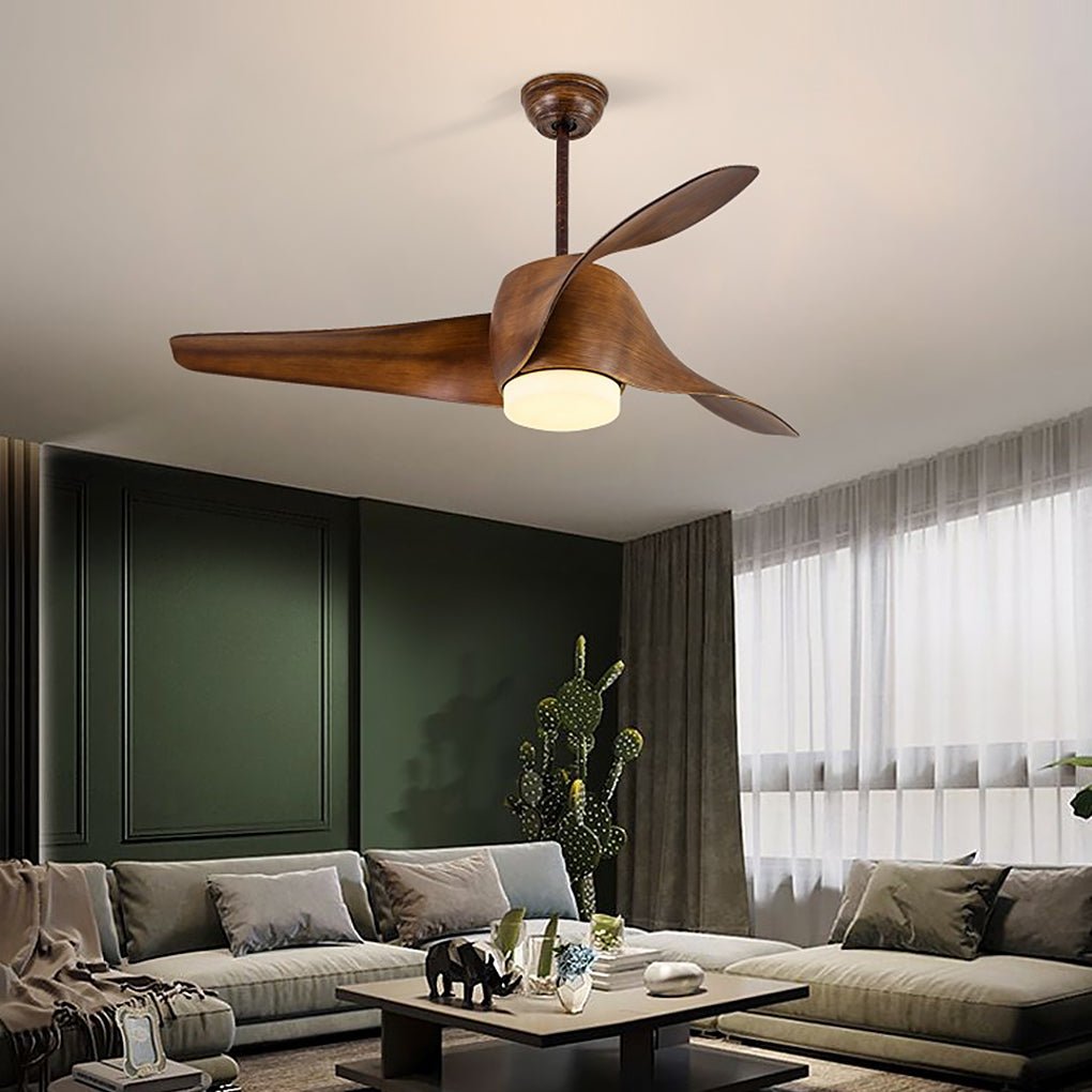 52 Inches Creative Intelligent Timing Three-color Dimming Ceiling Fan Light