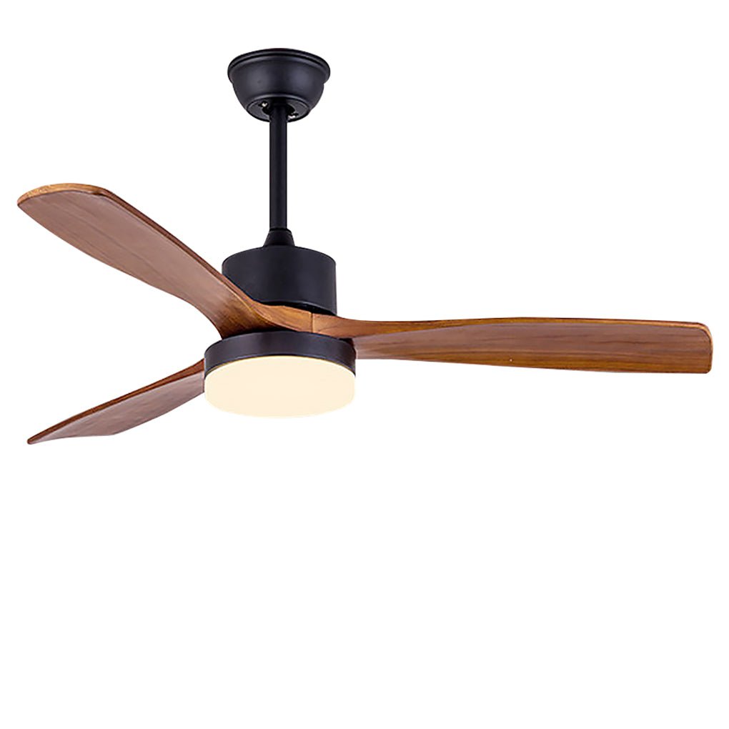 52 Inches Nordic Minimalist Solid Wood Household LED Ceiling Fan Lamp for Living Room