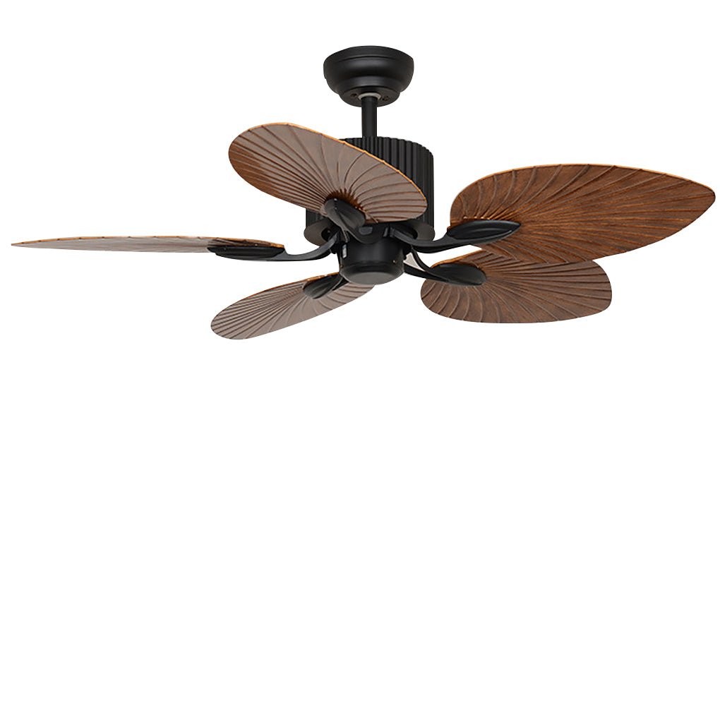 52'' Leaf Shaped Blades Dimming 12W LED Rustic Inverter Ceiling Fan Light