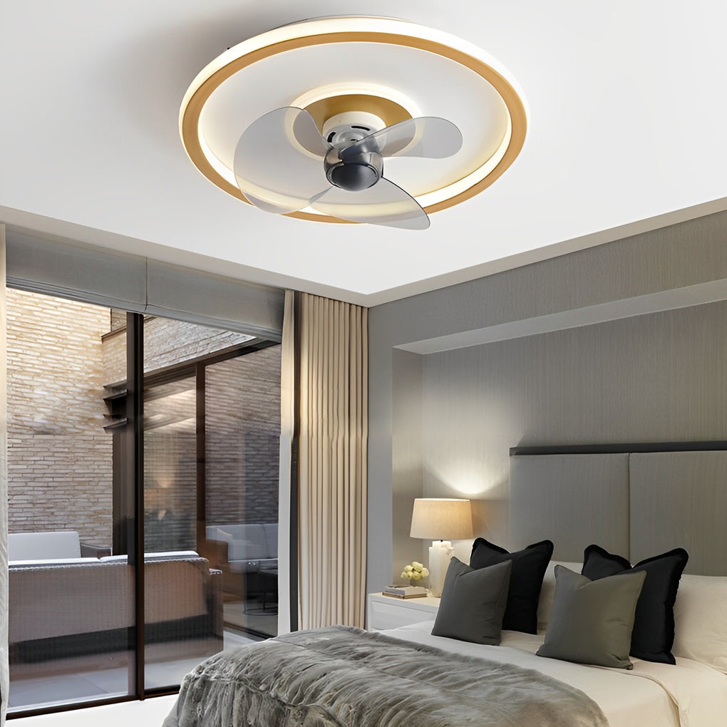 Smart Silent 360° Rotating Dimmable LED Invisible Ceiling Fan Lights