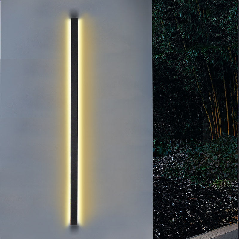 Waterproof Outdoor Long Strip Black Modern Porch Lights Outdoor Wall Lights