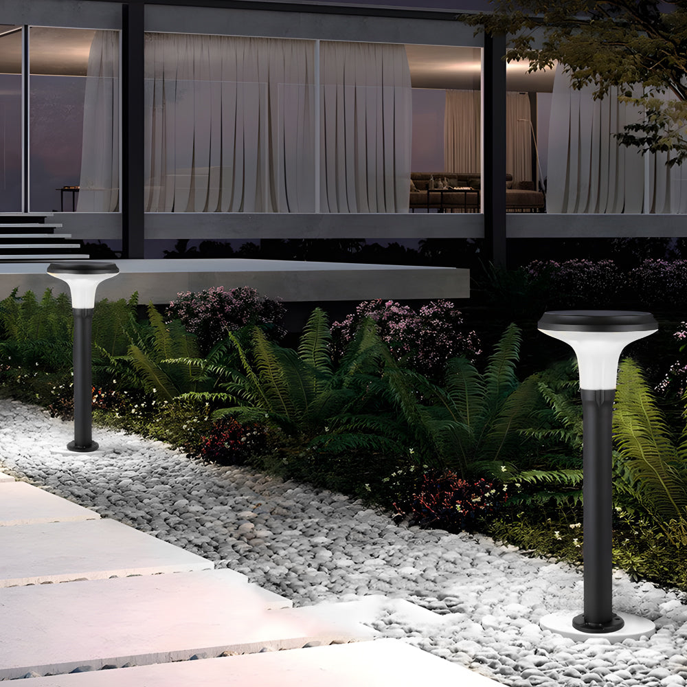 Black Solar Lawn Bollard Light