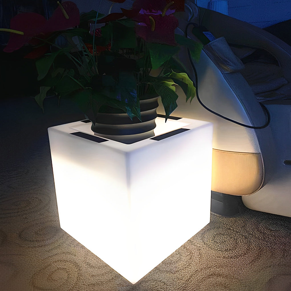 Square Waterproof Multipurpose Intelligent LED Solar Flower Pot Lights