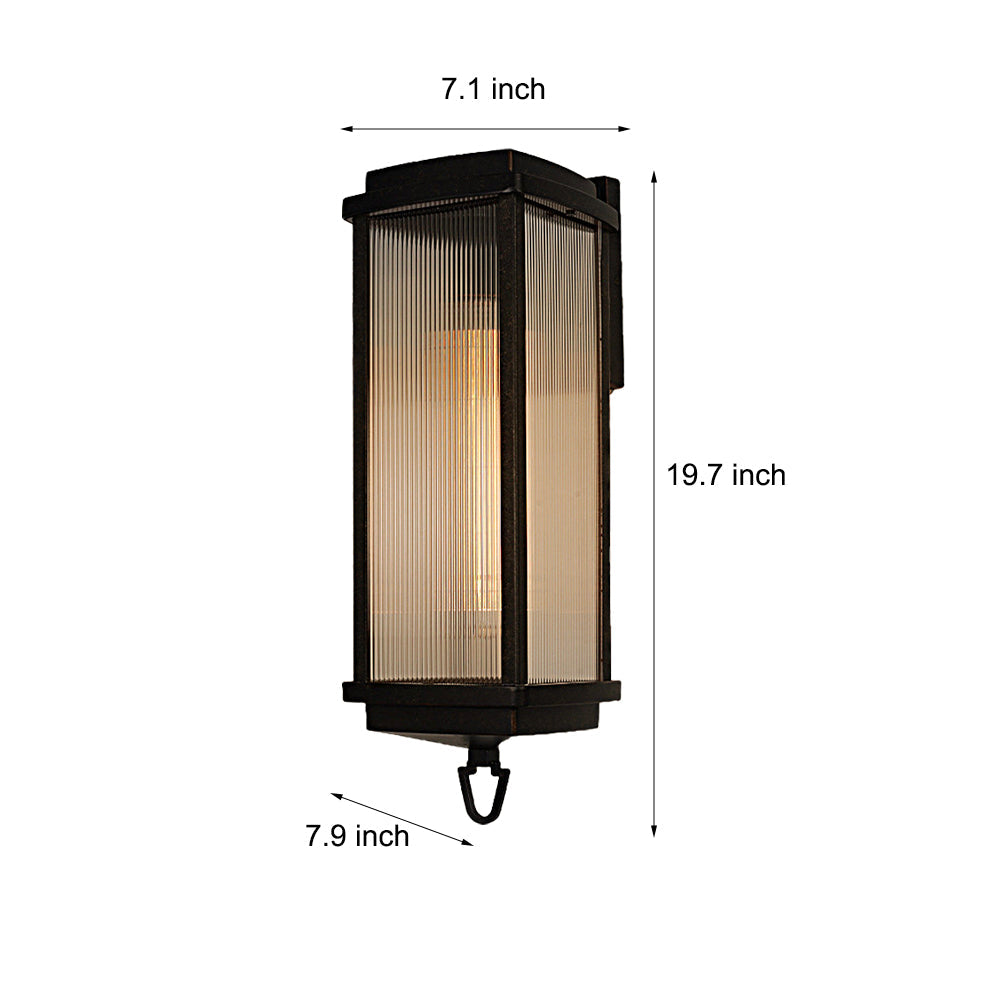 1 Head 19.7-inch Outdoor Wall Lantern Sconce