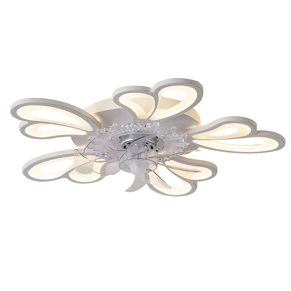 Creative Flower Shaped Three Step Dimming LED Nordic Ceiling Fan Lights