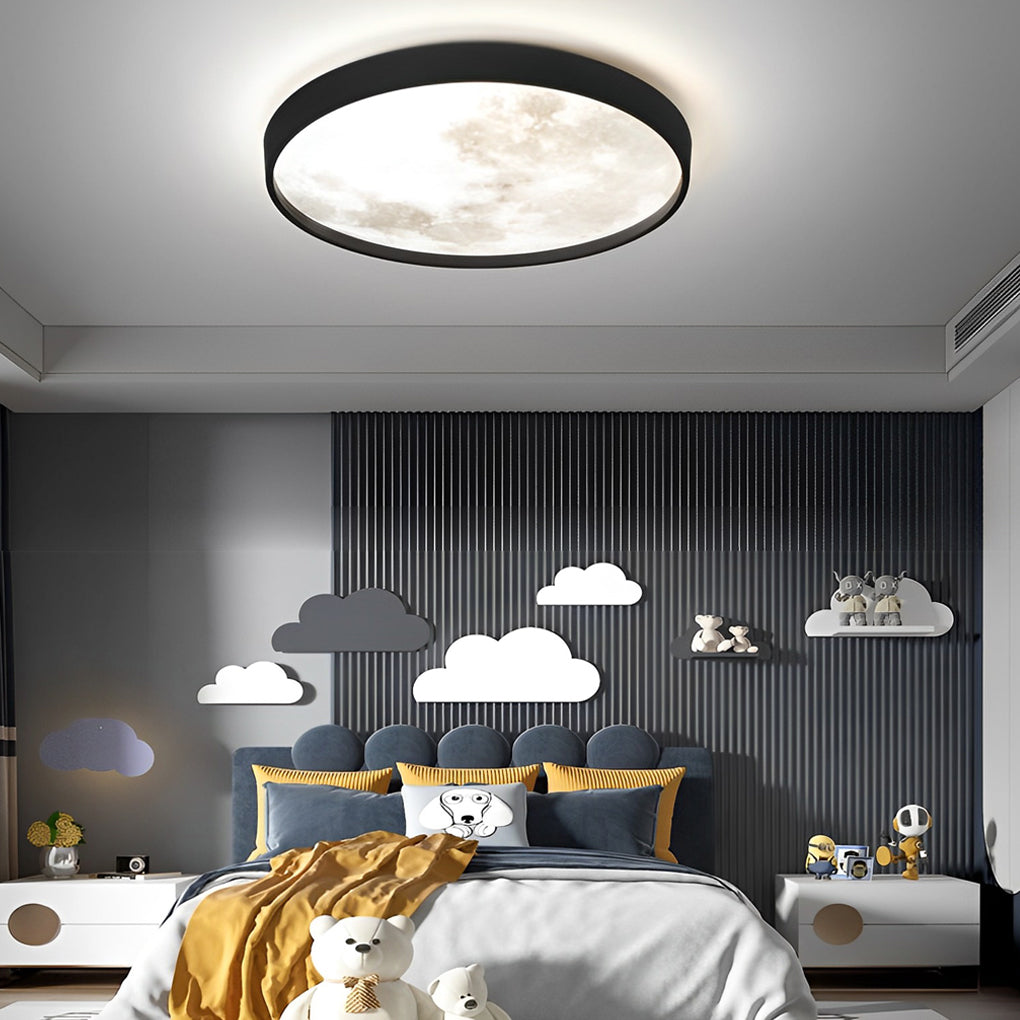 Creative Moon 3 Step Dimming LED Modern Ceiling Light Flush Mount Lighting