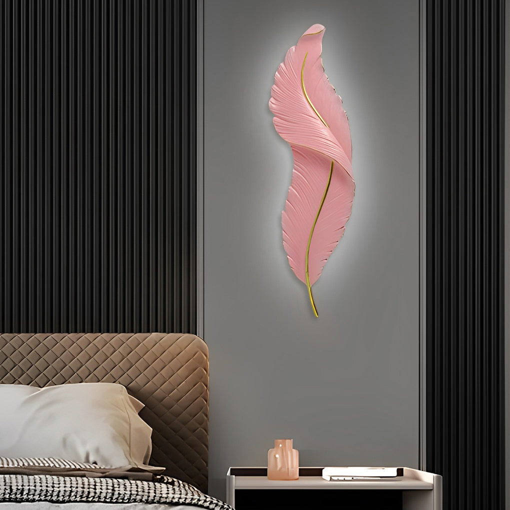 Creative Feather Wall Light LED White Luxury Modern Wall Sconce Lamp Lighting