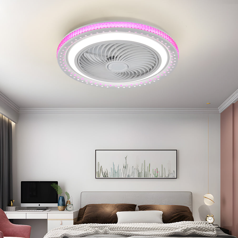 19.7" Bladeless Ceiling Fan with LED Light and Remote