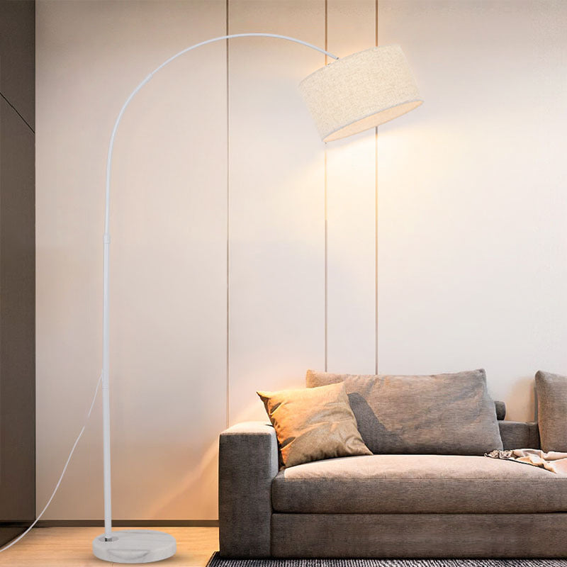 [Clearance Sale] Marble Base and Shaded Adjustable Arc Floor Lamp