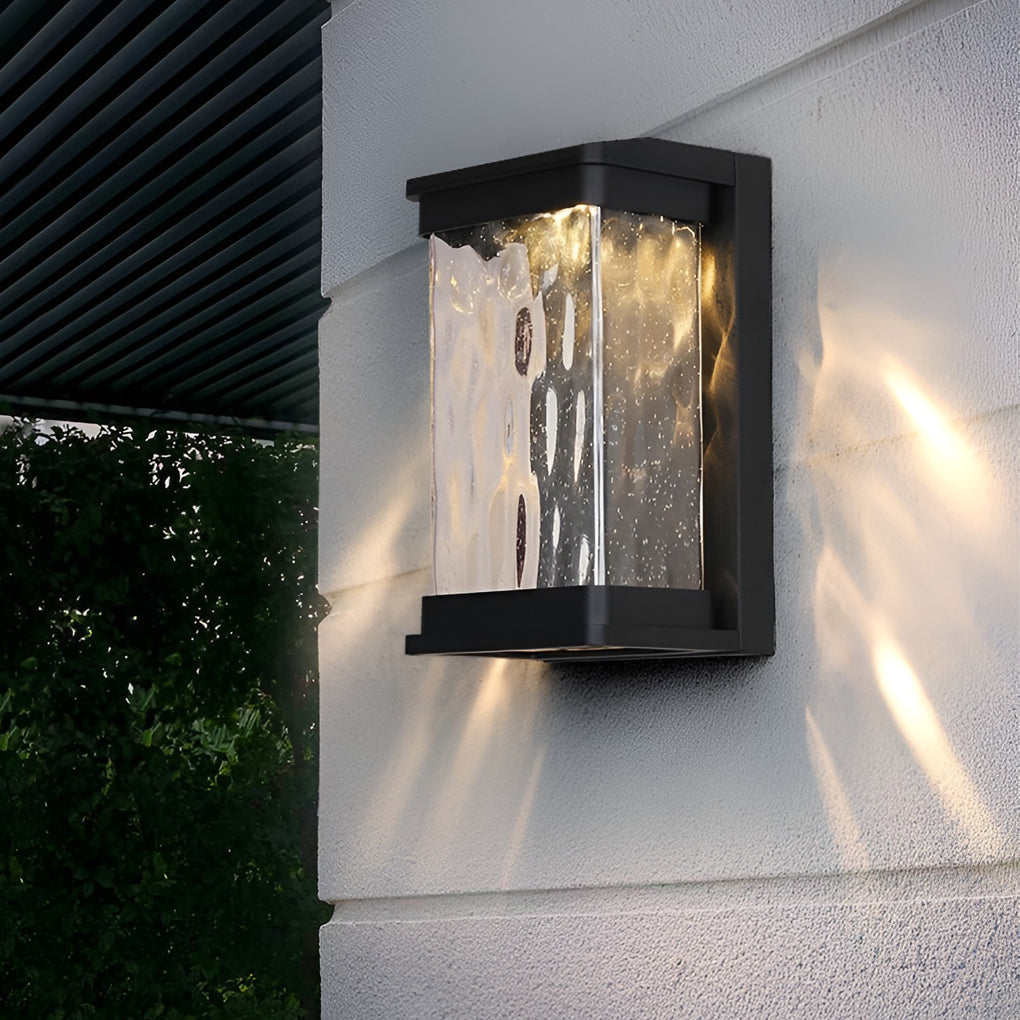 Waterproof Creative Glass LED Black Modern Outdoor Wall Sconce Lighting