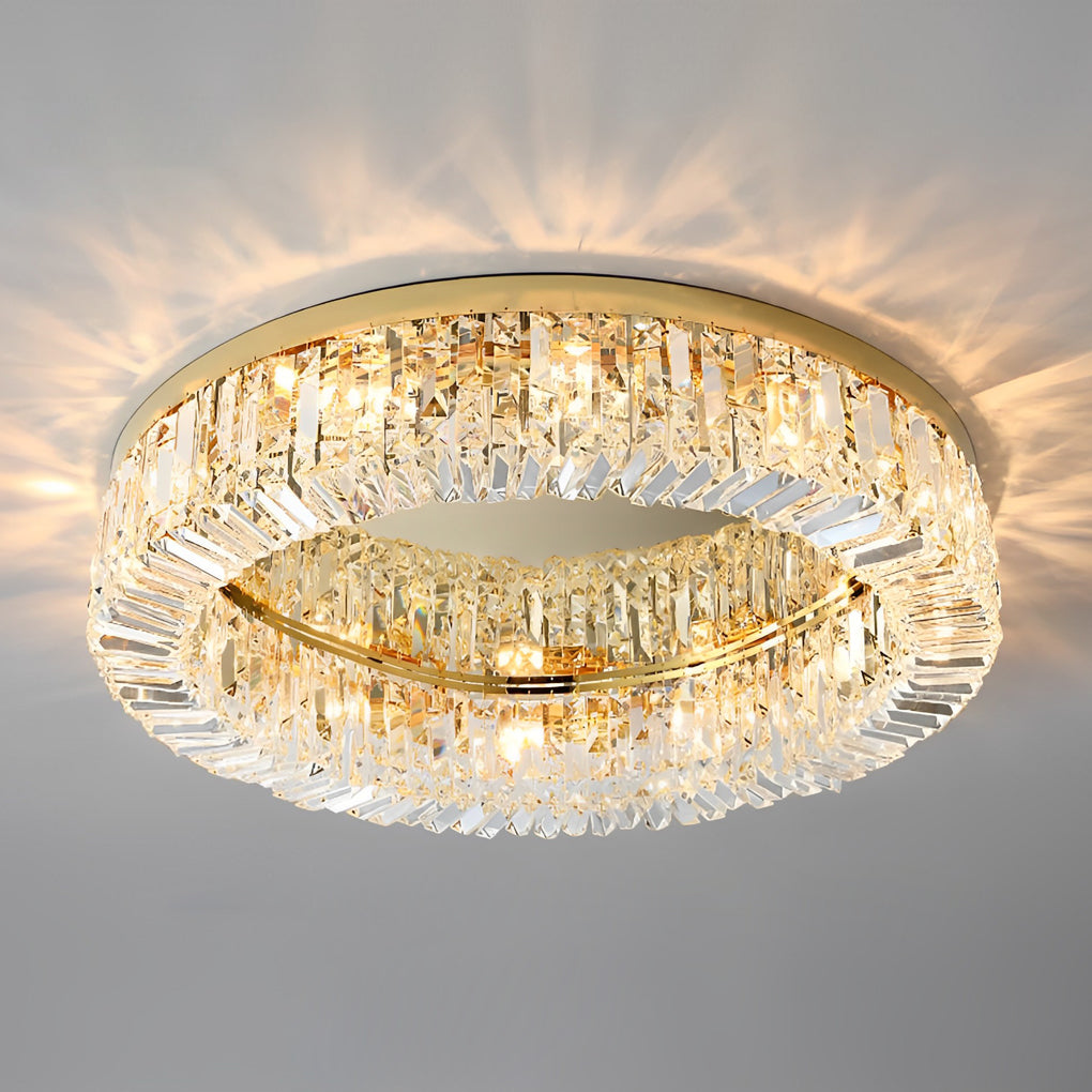 Elegant Ring Drum Crystal Chandelier Ceiling Light