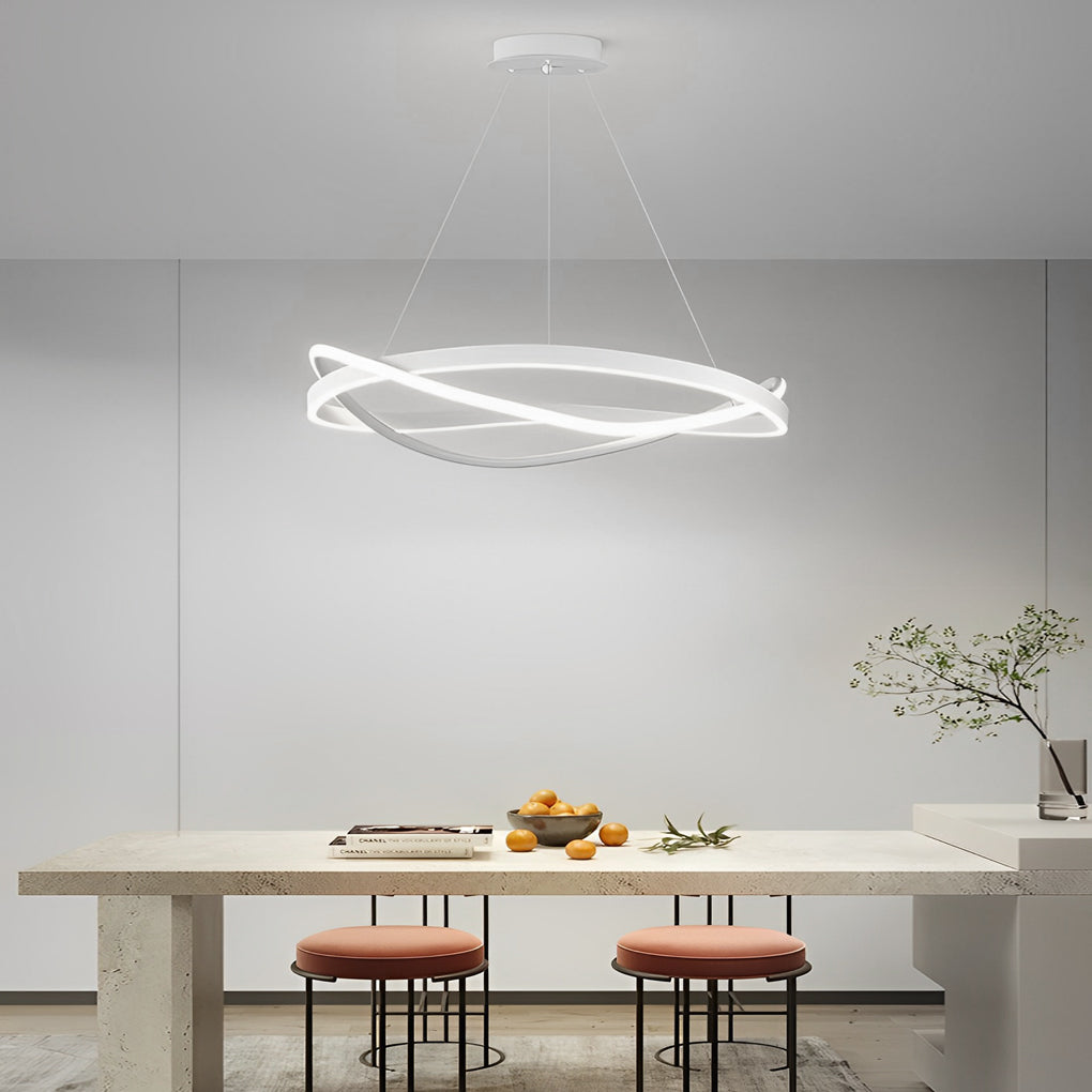 Circular Wave Rings Three Step Dimming Minimalist Nordic Chandelier