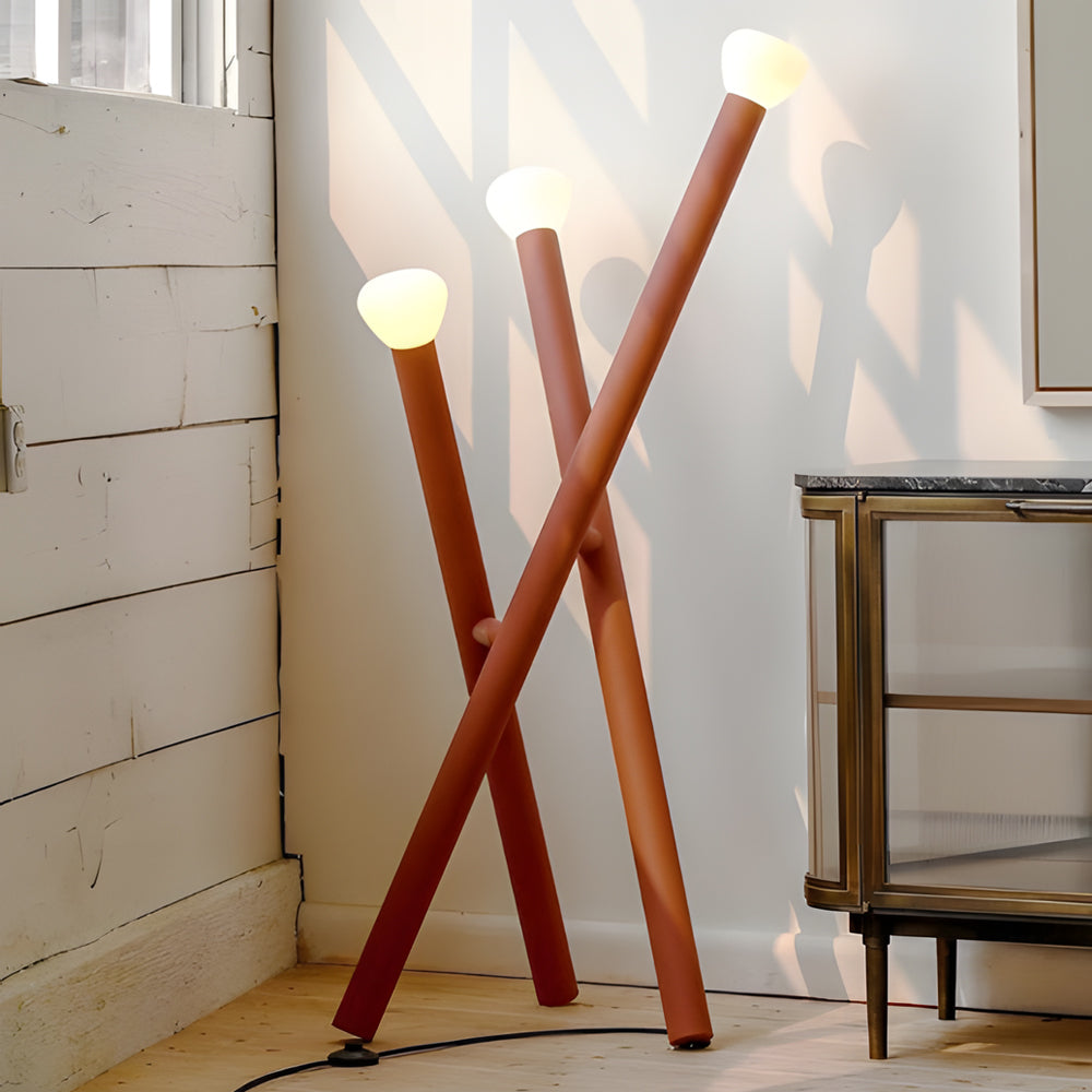 3-light Minimalist Modern Stick Floor Lamp