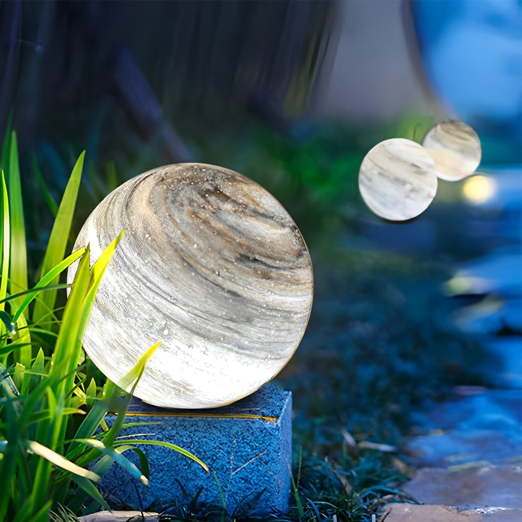 Round Glass Planets Design Waterproof Modern Outdoor Fence Post Lights