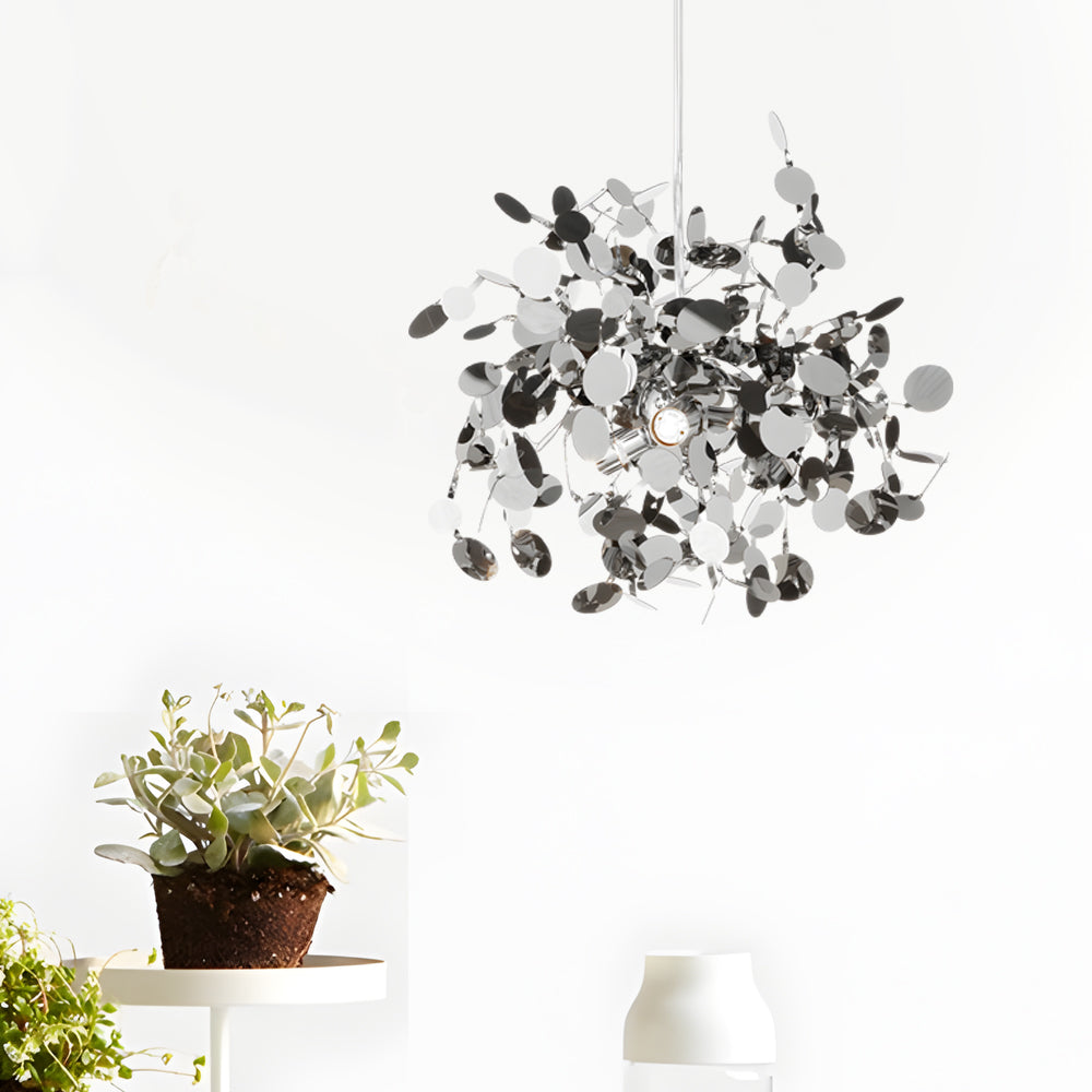 Round Spherical Stainless Steel Disc Decorative Nordic Modern Chandelier