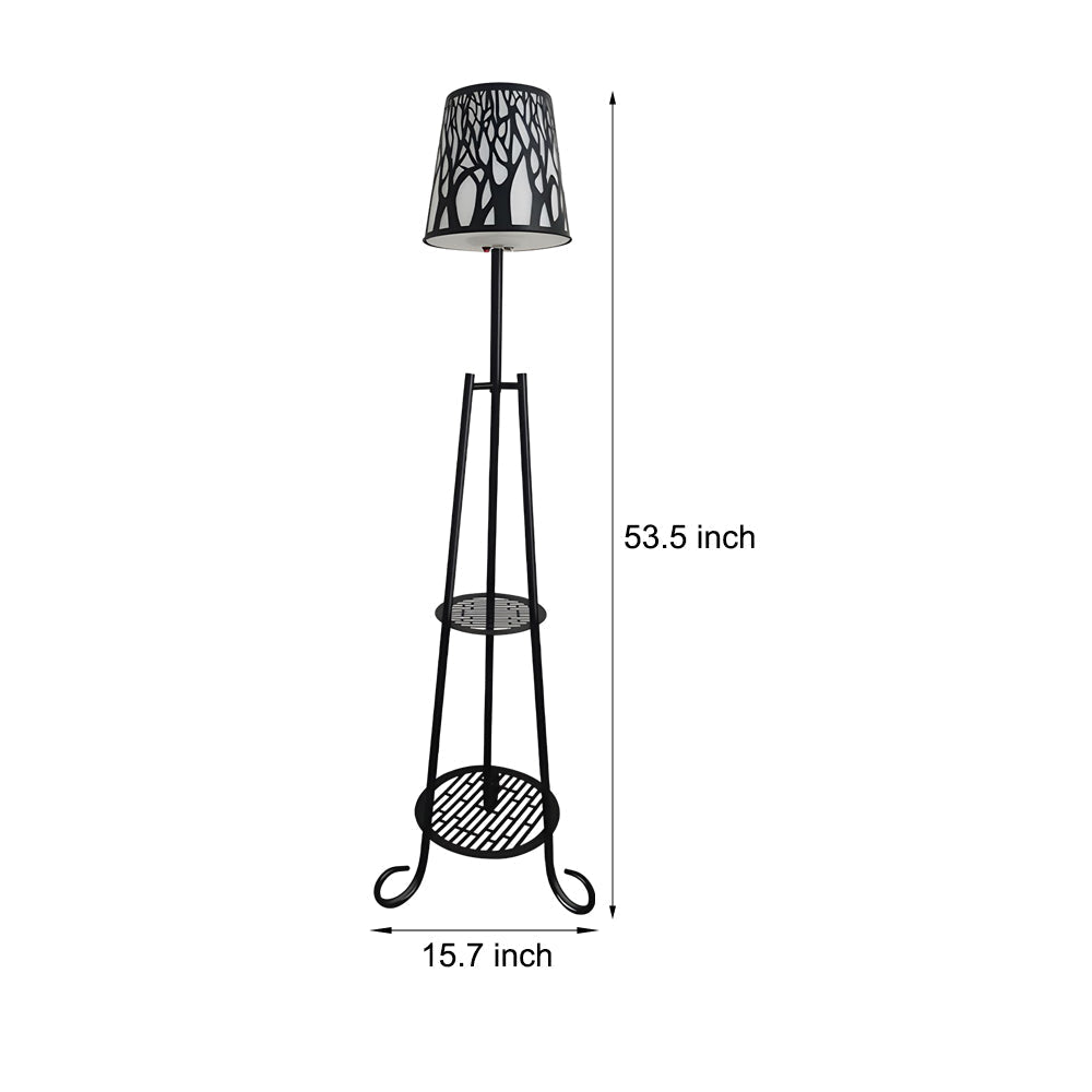 Modern Outdoor Floor Lamp with Shelves