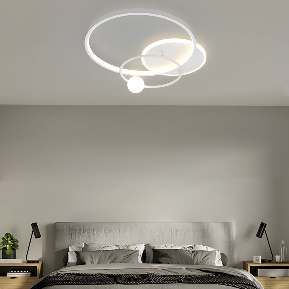 Multi-circle LED Flush Ceiling Light - Gold/Balck/White