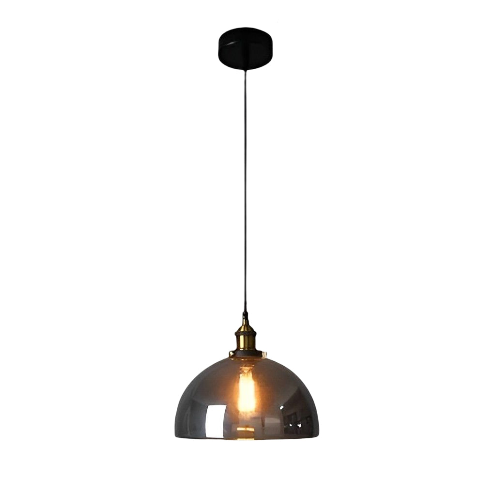 Retro Creative Glass Electroplated Smoke Gray Industrial Pendant Lamp