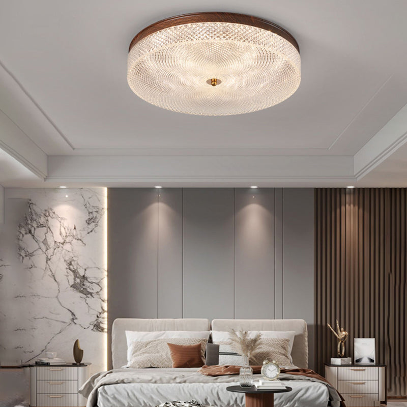 Round Acrylic LED Dimmable with Remote Control Retro Ceiling Lights Fixture