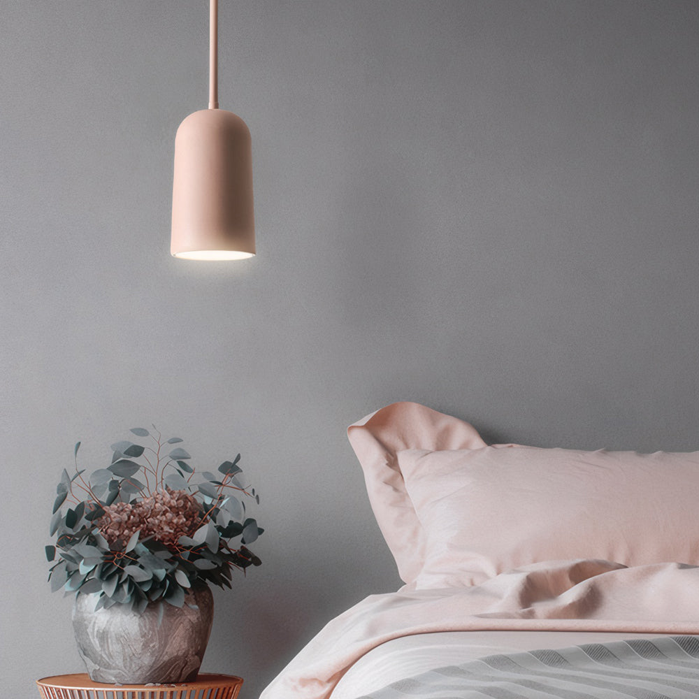 1-Light Resin Pink Figura Arc Pendant Lamp